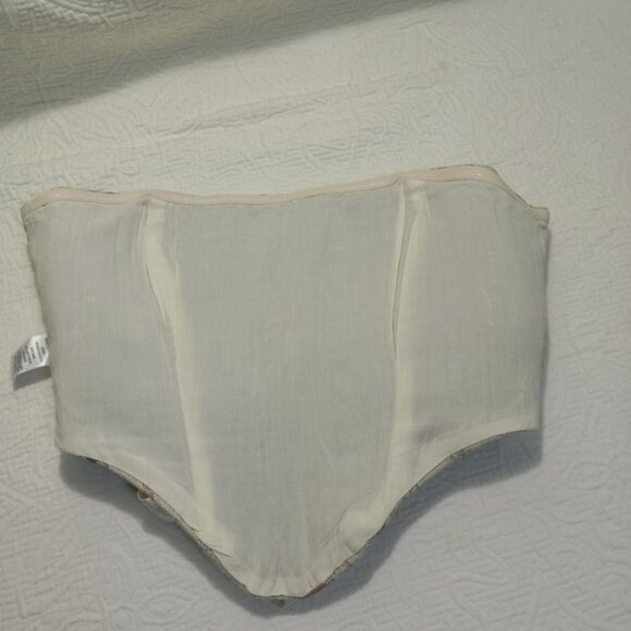 Steps New York Floral Corset Top With Lace-Up Back & Ribbon Sash Size S Womens - Picture 7 of 10